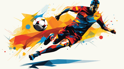 Wall Mural - football players in a vector art piece showcasing moments of skillful ball control, accurate passing, and strategic positioning. 