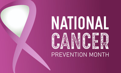 Sticker - National cancer prevention month is observed every year in february. February is national cancer awareness month. Vector template for banner, greeting card, poster with background.