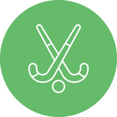 Wall Mural - Field Hockey Stick and Ball Line Icon