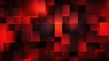 Wall Mural - Abstract red geometric cubes block shape graphic pattern background. Generate AI image