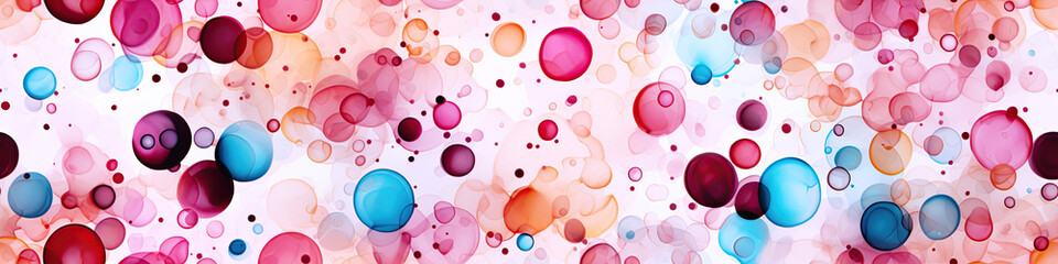 Wall Mural - geometric seamless pattern with round multicolored circles on white background