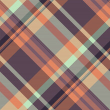 Graphical Check Vector Textile, Content Seamless Tartan Plaid. 60s Texture Fabric Background Pattern In Orange And Pink Colors.