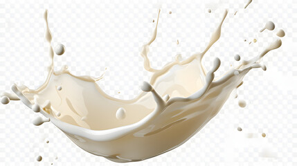 Wall Mural - White Chocolate Milk Splash on transparent background PNG