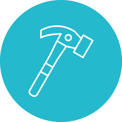 Poster - Hammer Line Color Icon