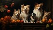 Dogs portrait close-up. AI generate illustration