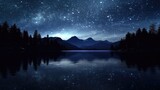 Fototapeta Na sufit - A Starry Night Over Tranquil Waters