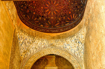 Wall Mural - Medieval architectural features in Alhambra, Granada, Spain