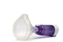 Asthma Spray Inhaler For People With Breathing Problems With People Stock Image Stock Photo