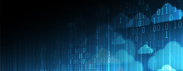 Modern cloud technology. Integrated digital web concept background