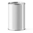 Close-up various metal and white tin can on white background separated on isolate transparency background, PNG