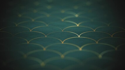 Wall Mural - Design Gold Art Deco 3d Background Animation/ 4k animation of an abstract art deco design with ornamental patterns shifting and depth of field blur
