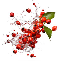 Wall Mural - red Guarana falling in water splash on isolate transparency background, PNG