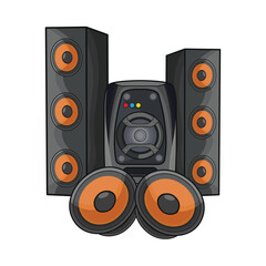 sound system music with speaker illustration