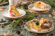 Slices of Bolo Rei or Kings Cake.  Is a traditional Xmas cake made for Christmas, Carnavale or Mardi Gras
