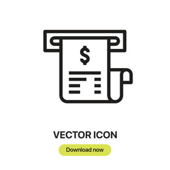 Aufkleber - Invoice icon vector. Linear-style sign for mobile concept and web design. Invoice symbol illustration. Pixel vector graphics - Vector.
