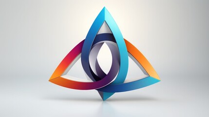 3d logo illustration in modern gradient style. geometric 3d gradient shiny abstract logotype element