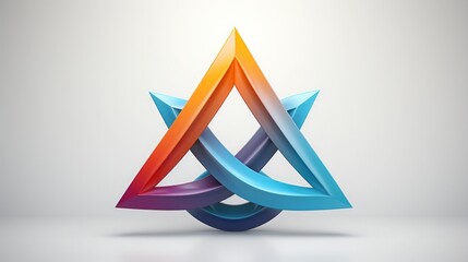 3d logo illustration in modern gradient style. geometric 3d gradient shiny abstract logotype element with shadow creative figure design