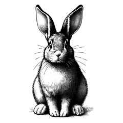 Poster - Cute rabbit hand drawn sketch. Vector illustration design.