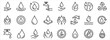 © Ainul - water drop icon set, Dermatology test and dermatologist clinic icon set, hand with water, vector illustration on white background