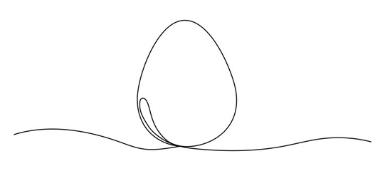 Easter egg one continuous line vector illustration isolated on transparent background. Religion traditional symbol. Minimal holiday editable element
