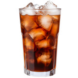 a glass of ice black coffee on a transparent background