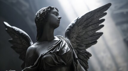 a statue of a woman with wings