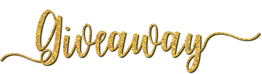 Wall Mural - Giveaway hand lettering in gold glitter