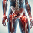 Pain and inflammation in human body joint 3d ai generated image