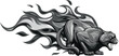 monochromatic Flaming panther vector illustration on white background