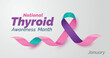 National Thyroid Awareness Month Banner. Observed in the month of January every year.