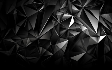 Wall Mural - black and white three-dimensional polygonal abstract background,created with generative ai tecnology