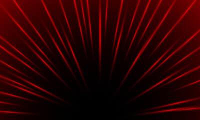 Wall Mural - Abstract red light speed zoom on black background technology vector