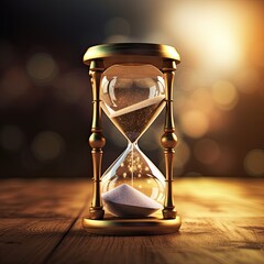 Hourglass counting down the time to expiration, ability to count time, with dedicated space for copying. Generate Ai