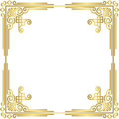 Golden luxury vintage frame, gold decorative ornament frame