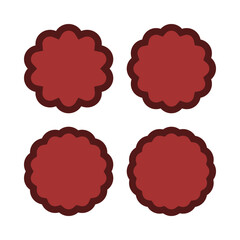 Wall Mural - Scallop Circle Red Thick Stroke Shapes