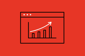 Wall Mural - growth chart illustration in flat style design. Vector illustration.	