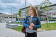 © Valerii Honcharuk - Girl student teenager outdoor near school building