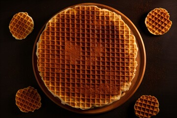 Sticker - Crispy brown round waffles