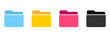 set of icon folder computer file colourful document binder data archive, modern simple 2d yellow blue black flat vector symbol for website phone design logo application ui isolated png access catalog