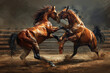 illustration of a fighting horse
