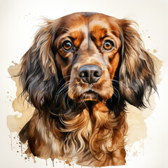 Wall Mural - watercolor English Toy Spaniel clipart, Generative Ai