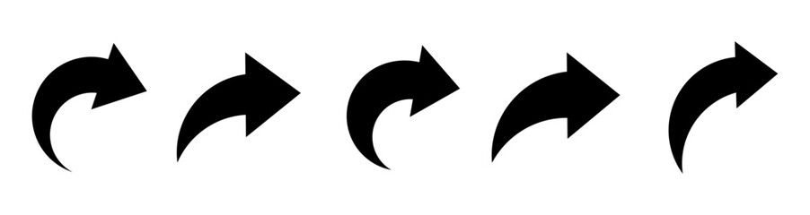 curved arrow icons. curved arrows set. arrow symbol collection. vector