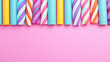 Candy cane rainbow colors gay on pink background