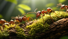 Recreation Of Red Ants In A Tree