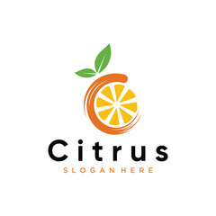 Citrus logo design with creative concept Premium Vector