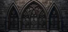 A 3D Wall Texture With A Detailed, Gothic-style Window Pattern