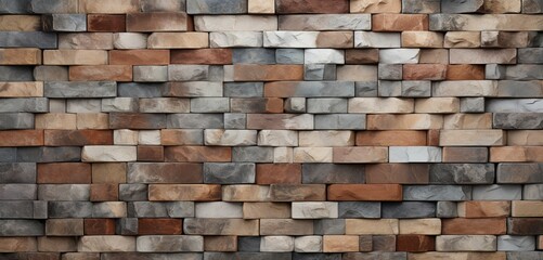Wall Mural - A 3D wall texture with a rustic stone mosaic design