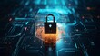 © Bossseh - secure connection or cyber security service concept computing motherboard lock with login and connecting verified credentials, AI Generative