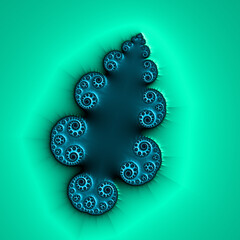 teal green beyond fractal glowing motif in blue grey