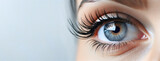 Fototapeta  - Macro Shot of a Human Eye with Exquisite Detail. A highly detailed macro shot of a human eye, showcasing the iris and eyelashes with clarity